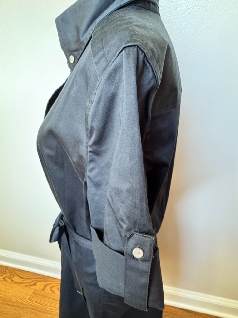 NY&C Black Belted Utility Shirt Dress Sz 14 Quiet Luxury, Office, Business - Picture 6 of 14